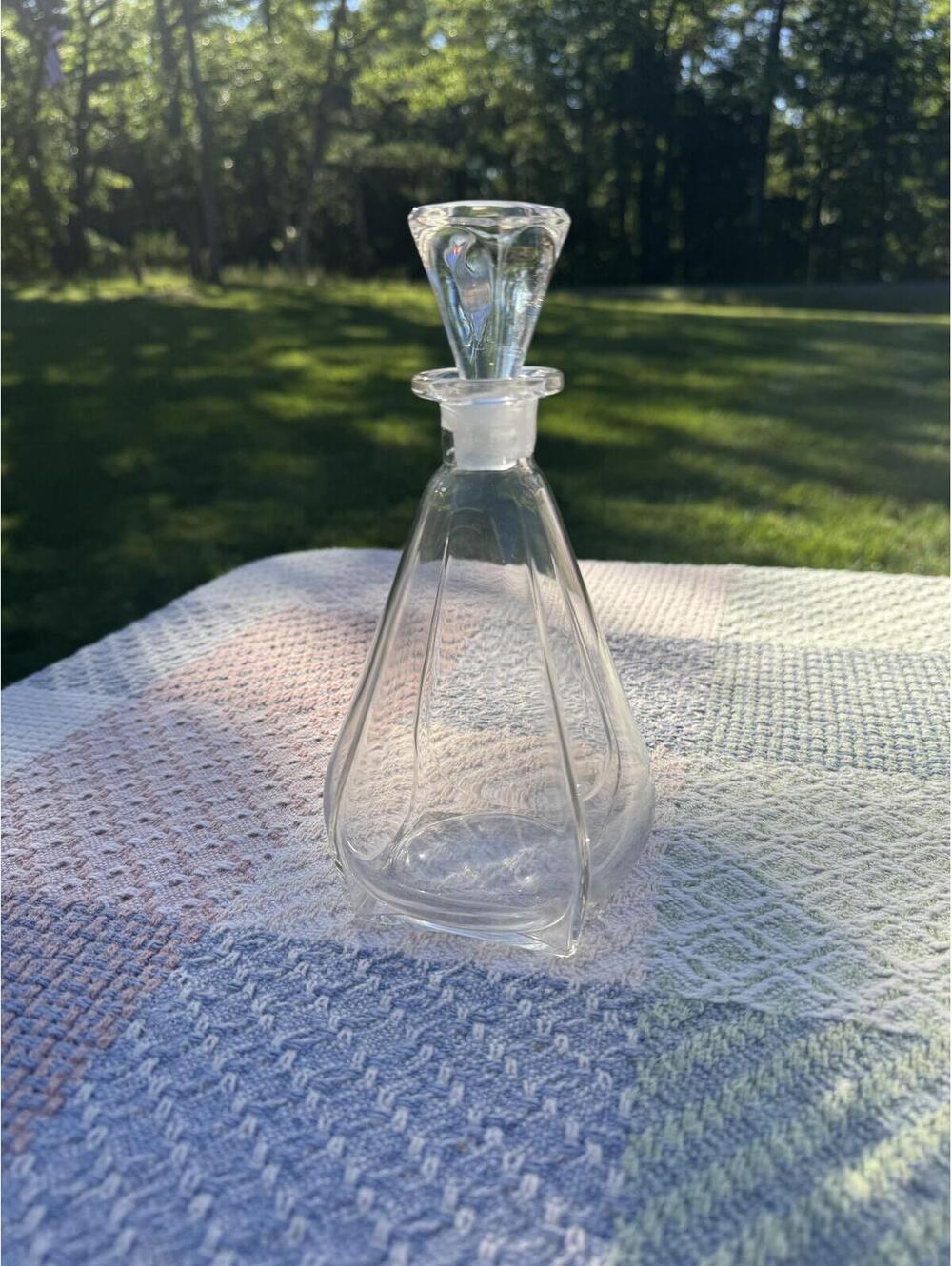 Vintage Clear Glass Decanter with Stopper